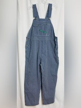 NEW Mens Authentic KEY IMPERIAL Carpenter Bib Overalls Hickory Stripe 44x29 NWOT